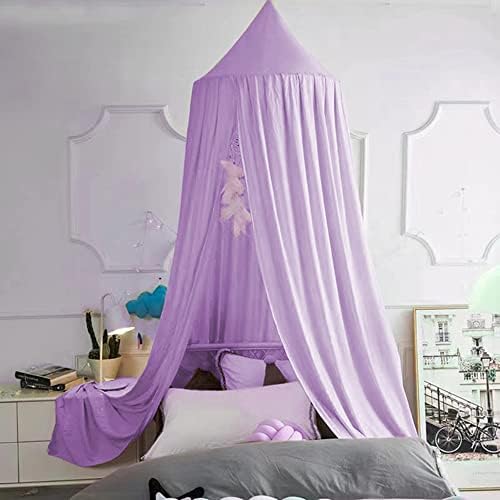  Bed Canopy For Girls Kids,Princess Round Dome Children Dreamy Mosquito Net Bedding Girls Room Castle Play Tent Hanging House Decor Reading Nook Canopies (Beige Pink)