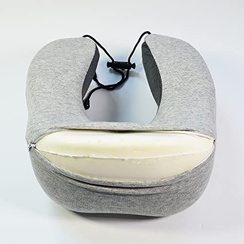  LYUTON, 2PCS Memory Foam Travel Pillow, Comfortable Neck Pillow, U Shape Pillow With Eye Mask & Earplugs (2, Grey)