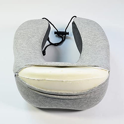  LYUTON, 2PCS Memory Foam Travel Pillow, Comfortable Neck Pillow, U Shape Pillow With Eye Mask & Earplugs (2, Grey)