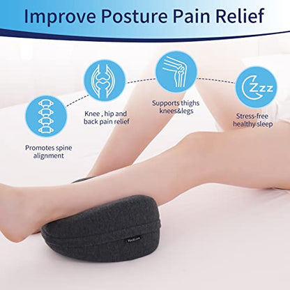  Knee Pillow For Side Sleepers Standard Orthopedic Wedge Leg Pillow For Sleeping And Hip Lower Back Pain Contour Memory Foam Cushion For Pregnancy Washable Cover