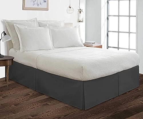 Skirt King Size Pleated Style By Comfort Beddings 100% Cotton Blend Fabric, Premium Tailored Fit 1pc Bedskirt King Size 18" Drop Length White Solid