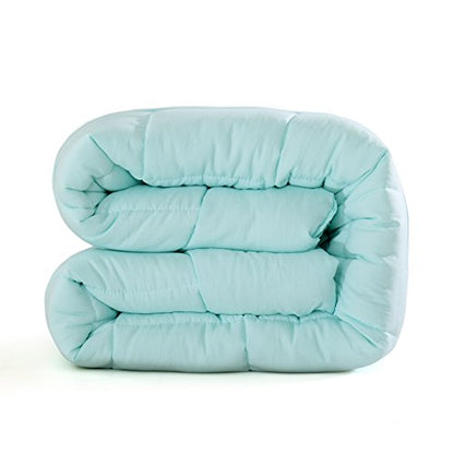  EVOLIVE All Season Pre Washed Soft Microfiber White Goose Down Alternative Comforter With Box Stitching (Mint, Full/Queen)