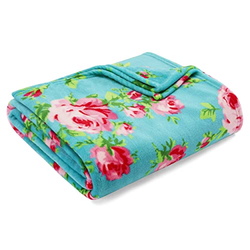 Betsey Johnson Home | Plush Collection | Throw - Ultra-Soft & Cozy Fleece, Lightweight & Luxuriously Warm, Perfect For Bed Or Couch, Bouquet Day 50 X 70