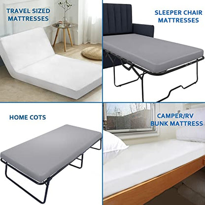  Cot Sheet 31" X 75", Cot Size Mattress Sheets Fitted With Narrow Twin/Camp Bunk/Rvs Bunk/Guest Beds/Army Cots/Trifold Mattress, Super Soft And Breathable Microfiber Cover, White