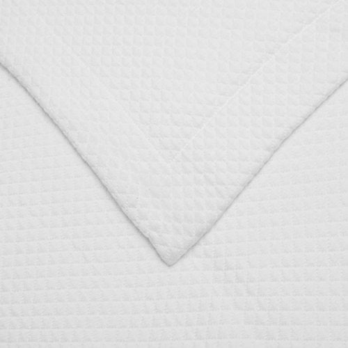  SUPERIOR Oversized Premium Bedspread Set, Diamond Solitaire Jacquard Design, Breathable Cotton, Soft, Breathable, All-Season, Matching Pillow Shams, Lightweight And Cozy Bedding, Queen, White