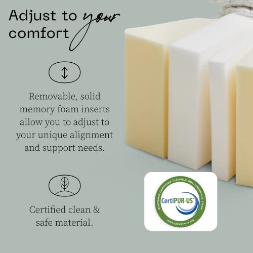 Coop Home Goods Knee Pillow For Side Sleeper, Adjustable Soft Orthopedic Pillow, Leg Pillow For Sleeping, Pregnancy Pillow Support, Sciatica, Back, Hip And Joint Pain Relief, With Washable Cover