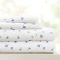  Hotel Collection Ieh-4 Piece-SFL-TW-LB Home Collection Floral 4 Sheet Set, Twin, Light Blue