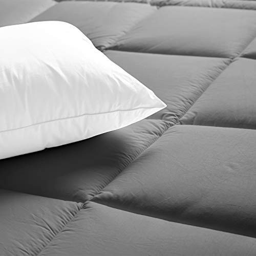  Lux Decor Collection King Comforter - Quilted Duvet Insert With Corner Tabs - Box Stitched Down Alternative Comforter - All Season Duvet Insert (King, Grey)