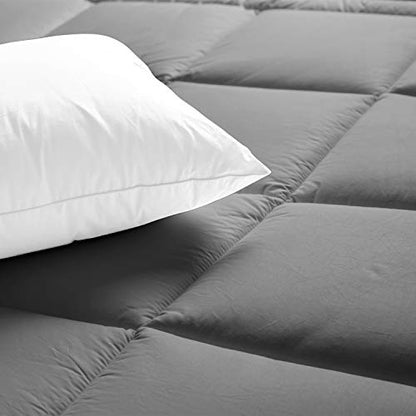  Lux Decor Collection King Comforter - Quilted Duvet Insert With Corner Tabs - Box Stitched Down Alternative Comforter - All Season Duvet Insert (King, Grey)