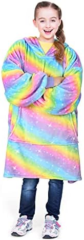  Catalonia Oversized Blanket Hoodie Sweatshirt For Kids, Wearable Fleece Pullover With Large Front Pocket, Teen Boys Girls Gift