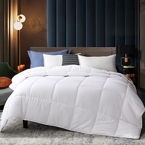  Johalaide Bedding Twin Comforter Duvet Insert, Quilted White Down Alternative Comforter With Ultra-Soft Brushed Fabric,All Season Comforter With 8 Tabs