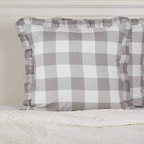  Madison Check Yellow King Size Pillow Cases, Set Of 2, 21" X 37", Buffalo Check Yellow And Ivory Bedding Accent W/Fresh Farmhouse Style