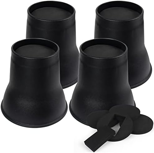  DEDU Bed Risers 6 Inch Heavy Duty 6 Pack, Furniture Risers With Caster Pads Supports Up To 6600 Lbs, Round Couch Risers For Sofas, Desk (Black)