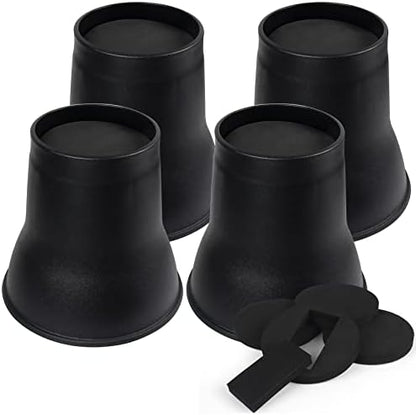  DEDU Bed Risers 6 Inch Heavy Duty 6 Pack, Furniture Risers With Caster Pads Supports Up To 6600 Lbs, Round Couch Risers For Sofas, Desk (Black)