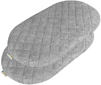  Ssinet Mattress Pad Cover For Halo Bassinest/Ingenuity Bassinet/4moms Bassinet Mattress, Waterproof Bamboo Terry Bassinet Mattress Protector With Elastic Bed Skirt, 30"×18" White