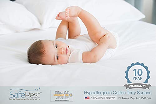  SafeRest Zippered Mattress Protector - Premium 9-12 Inch Waterproof Mattress Cover For Bed - Breathable & Noiseless Washable Mattress Encasement - Twin XL