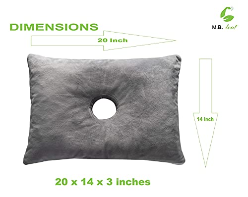  Ear Piercing Protection - Ear Pillow With Ear Hole For Sleeping With Sore Ear Pain - Support Earplugs For Sleep - Memory Foam Pillow With Holes For Chondrodermatitis CNH (20 X 14 X 3 Inches - Grey)