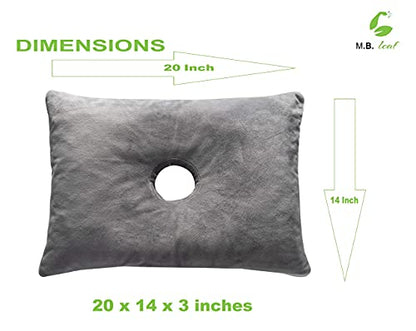  Ear Piercing Protection - Ear Pillow With Ear Hole For Sleeping With Sore Ear Pain - Support Earplugs For Sleep - Memory Foam Pillow With Holes For Chondrodermatitis CNH (20 X 14 X 3 Inches - Grey)