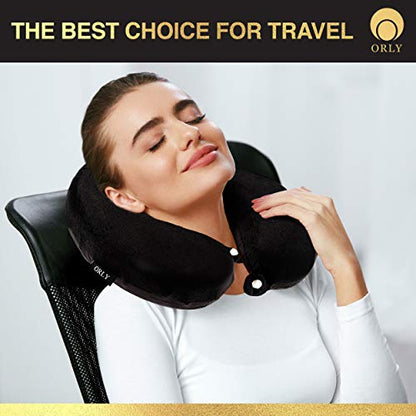  Charles Albert Memory Foam Travel Pillow, U Shaped Neck Pillow, Ultra Soft Comfortable Cushion For Neck Support, Lightweight Headrest, Machine Washable, Great For Airplane Chair, Car, Bed In Black