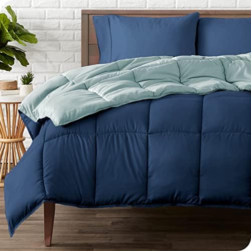  King/California King Comforter - Reversible Colors - Goose Down Alternative - Ultra-Soft - Premium 1800 Series - All Season Warmth - Bedding Comforter (King/Cal King, Grey/Light Grey)