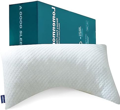  Sandwich Memory Foam Pillows Queen Size, Ergonomic Contour Cervical Pillow For Side Back Stomach Sleeper, Orthopedic Pillow For Neck Pain Relief, RUCO-BAC Cover