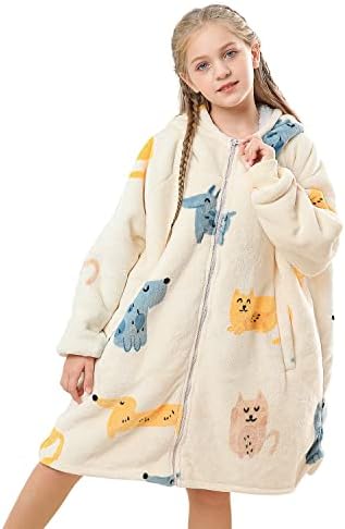  Topblan Oversized Hoodie With Zipper For Adults, Flannel Blanket Hoodie Sweatshirt With Zipper, Sherpa Wearable Blanket Plush Sweatshirt, Gifts For Women Men