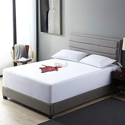  Premium Full Mattress Protector Waterproof,Breathable & Noiseless Mattress Cover,Fitted 10''-18'' Deep Pocket