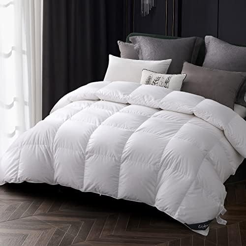  Down Blanket, Extra Lightweight Summer Comforter/Duvet Insert, Noiseless & Extra Soft, 400 Thread Count,King Size 106x90 Inches,12 Ounce Fill Weight, White……