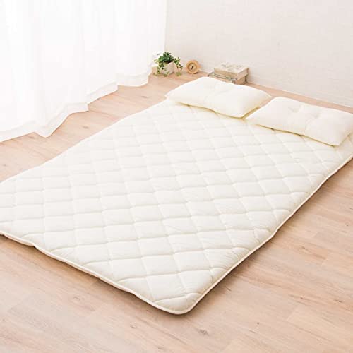  Japanese Futon Mattress Set CLASSE (Mattress, Comforter & Pillow) With Covers (Gray) Full Made In Japan, Cotton Foldable Floor Sleeping Bed Tatami Mat