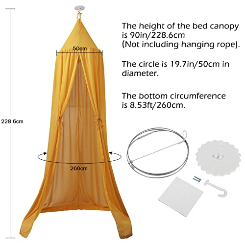  Bed Canopy For Girls Yellow Canopy Bed Curtains Baby Dome Bed Canopies For Kids Rooms Or Cribs Nursery