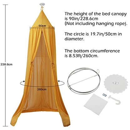  Bed Canopy For Girls Yellow Canopy Bed Curtains Baby Dome Bed Canopies For Kids Rooms Or Cribs Nursery