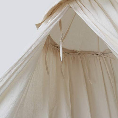  Kids Bed Canopy With Frills Cotton Cover Net For Baby Crib Reading Nook Curtain Hideaway Hanging Round Tent Nursery Bedding Play Room Decor