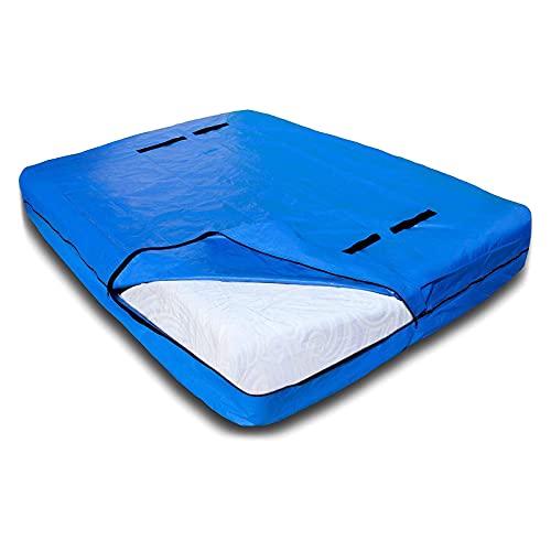  Mattress Storage Bag, Heavy-Duty Waterproof With 8 Handles Mattress Cover For Moving, Strong Zipper, Reusable, Ultra-Thick Mattress Protector (Queen)