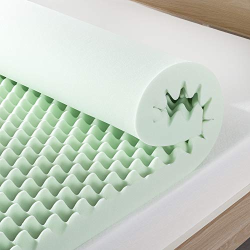  Best Price Mattress 4 Inch Egg Crate Memory Foam Mattress Topper With Calming Green Tea Infusion, CertiPUR-US Certified, Twin XL