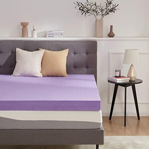  SINWEEK 2 Inch Gel Memory Foam Mattress Topper Ventilated Soft Mattress Pad, Bed Topper, CertiPUR-US Certified, Twin Size, Purple