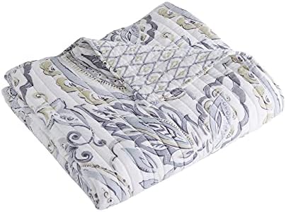  Levtex Home - Tamsin Grey - Decorative Pillow (12X24in.) - Embroidered Trellis - Grey And Off White