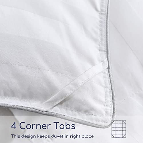  Goose Feather Down Comforter King Size Lightweight Down Comforter White Down Duvet Insert King Down Bedding Comforter With 100% Cotton Shell 500TC Count 106 X 90 Inches