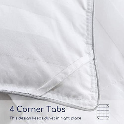  Goose Feather Down Comforter King Size Lightweight Down Comforter White Down Duvet Insert King Down Bedding Comforter With 100% Cotton Shell 500TC Count 106 X 90 Inches