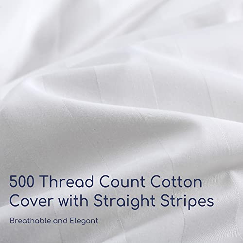  Goose Feather Down Comforter King Size Lightweight Down Comforter White Down Duvet Insert King Down Bedding Comforter With 100% Cotton Shell 500TC Count 106 X 90 Inches