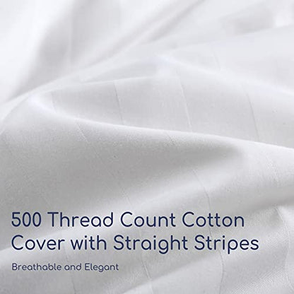  Goose Feather Down Comforter King Size Lightweight Down Comforter White Down Duvet Insert King Down Bedding Comforter With 100% Cotton Shell 500TC Count 106 X 90 Inches