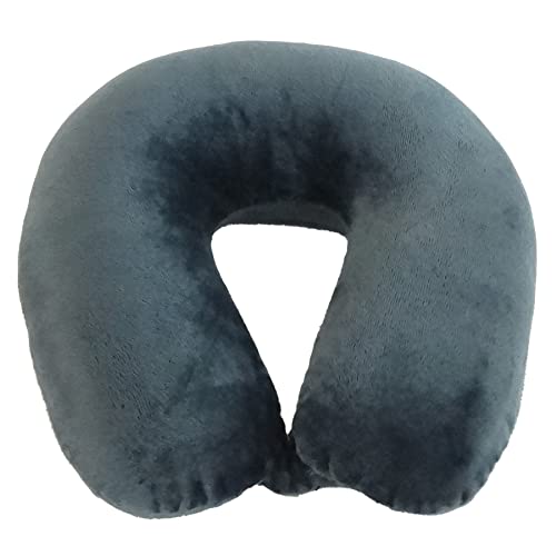  Wolf Essentials Adult Cozy Soft Microfiber Neck Pillow, Compact, Perfect For Plane Or Car Travel, Charcoal