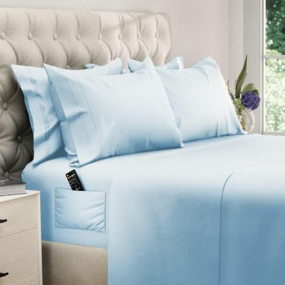  Deep Pocket Queen Sheets - 6 PCS Set - Up To 15 Inches - 2500 Supreme Collection - Superior Softness - Hotel Luxury Sheets & Pillowcases Set - Wrinkle And Fade Resistant (Queen, Gray)