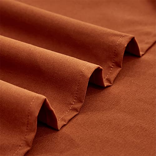  Solid Rust Bed Sheet Set Burnt Orange 4 Pieces Bedding Sheet Set 1 Fitted Sheet 1 Flat Sheet With 2 Pillowcases Queen Size Women Men Bed Caramel Sheet Sets