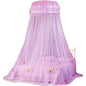  Junlucki Princess Style Mosquito Net, Round Canopy Lace Bed Curtain, Dome Mosquito Net Bed Curtain Hanging Canopy Bed Canopy Curtain Netting For Children Bed, Easy Installation Hanging(Pink)
