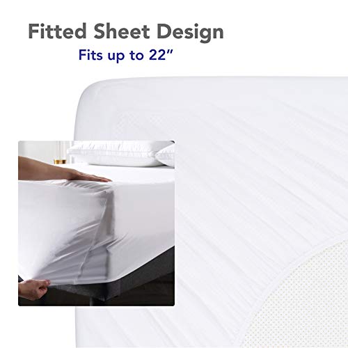  Premium Fitted Washable Terry Cloth Waterproof Mattress Protector, King