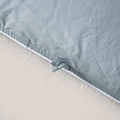  All Season King Size Feathers Down Comforter Duvet Insert, 100% Down-Proof Cover Duvet Insert With 8 Tabs, Light Blue 106x90 Inches