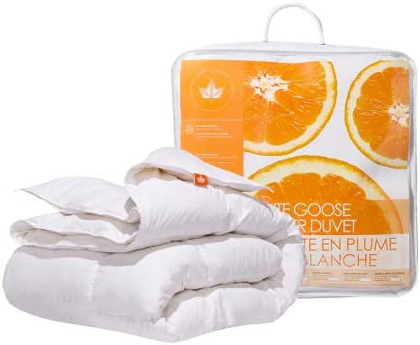  . - All Season White Goose Feather Duvet Comforter Twin Size - 233 TC Shell 100% Cotton - Oeko TEX Certified