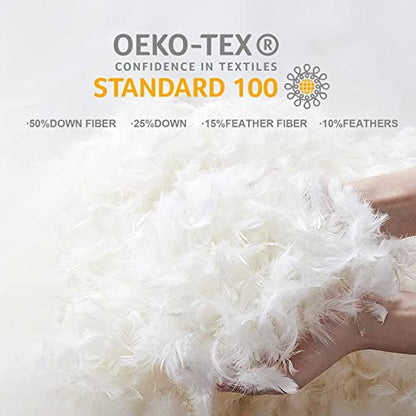  King Size Goose Down Comforter Feather, 100% Organic Cotton Cover, All Season Luxury Hotel Collection 750 Fill Power Fluffy Bedding Duvet Insert With Corner And Tabs(106"x90", White)