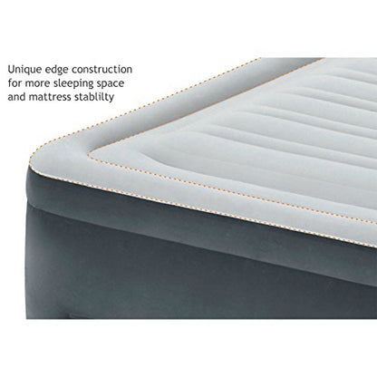 Intex Comfort Plush Elevated Dura-Beam Airbed With Built-In Electric Pump, Bed Height 22", Queen
