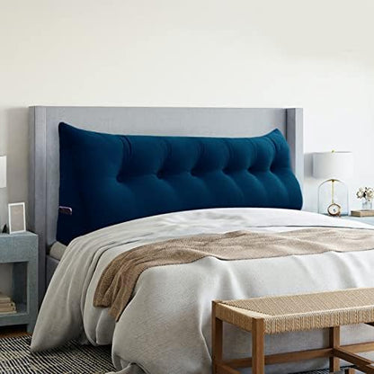  VERCART Large Headboard Pillow Wedge Bed Rest Reading Pillow Daybed Pillows Triangular Headboard Wedge Pillows Bolster Gap Filler Triangle Back Cushion Long Wedge Pillow, Velvet Light Gray Twin